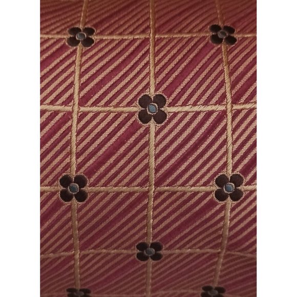 ERMENGILDO ZEGNA Orange Geometric Floral Silk Tie ITALY 57"/ 3.5" EC - Picture 5 of 5